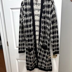 Long Tall Sally Black and White Checkered Cardigan Small